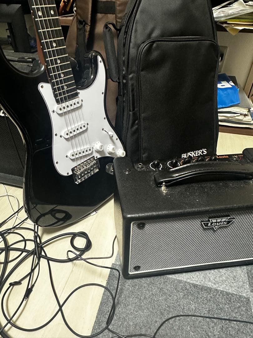 「美品」BUKERS ギター　ブラック　louis LGA-15sセット