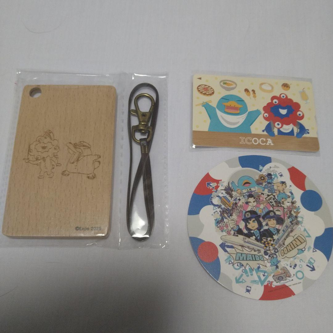 万博限定デザインICOCAカードと木製ケース　おまけ付き