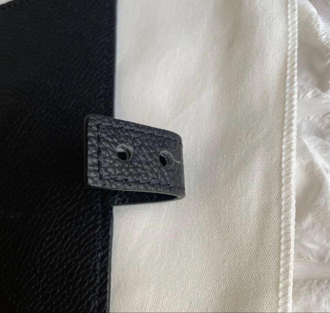 1点のみ 韓国 バインダー ブラック リフィル レザー 牛革 現金 貯蓄