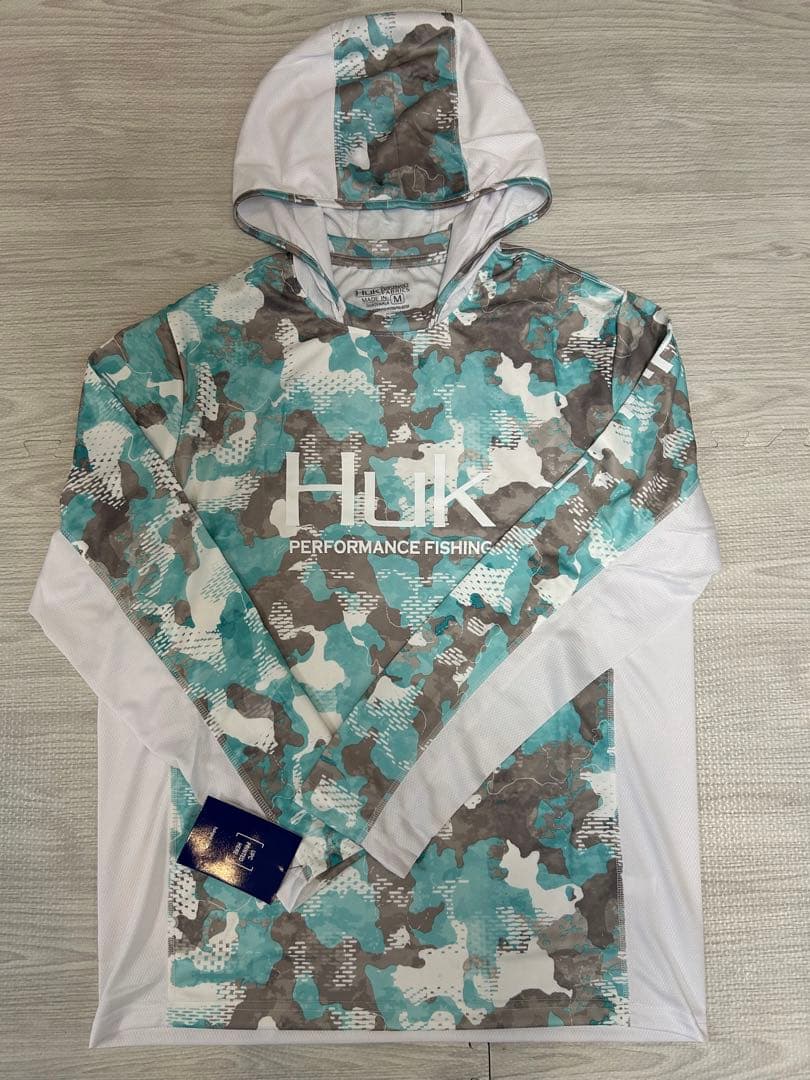 【新品未使用】HUK ハック カモ フィッシングウェア フード付き