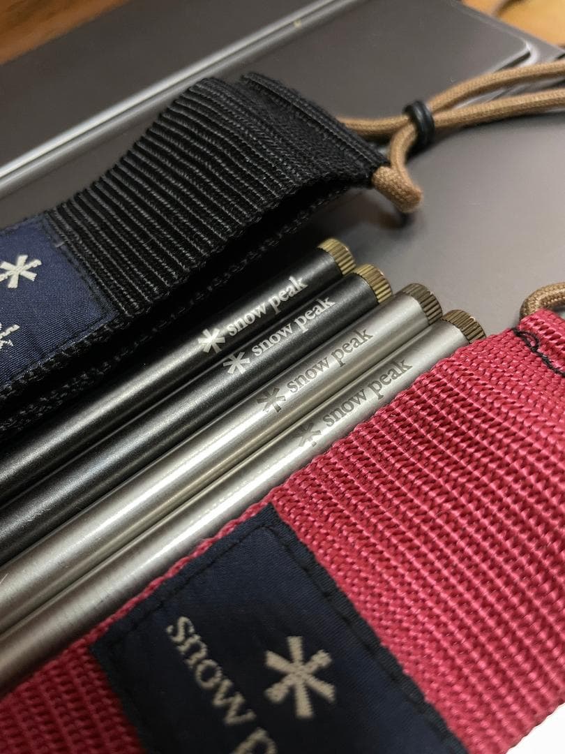 黒＆白銀、幸運の夫婦（めおと）箸！スノーピーク 旧・和武器（丸形） ブラック