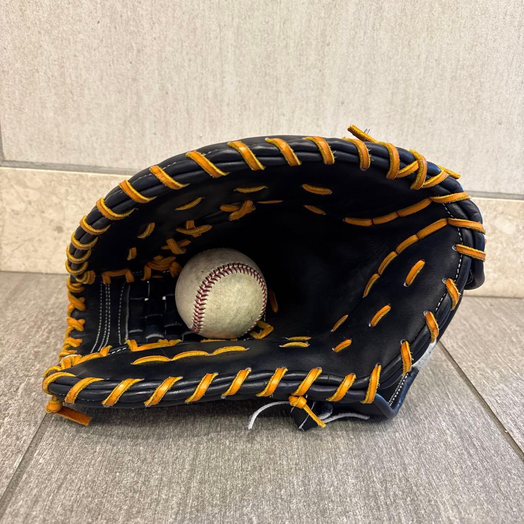 【美品】YGSプロライン硬式用　バスケットウェブファーストミット　ブラック×タン