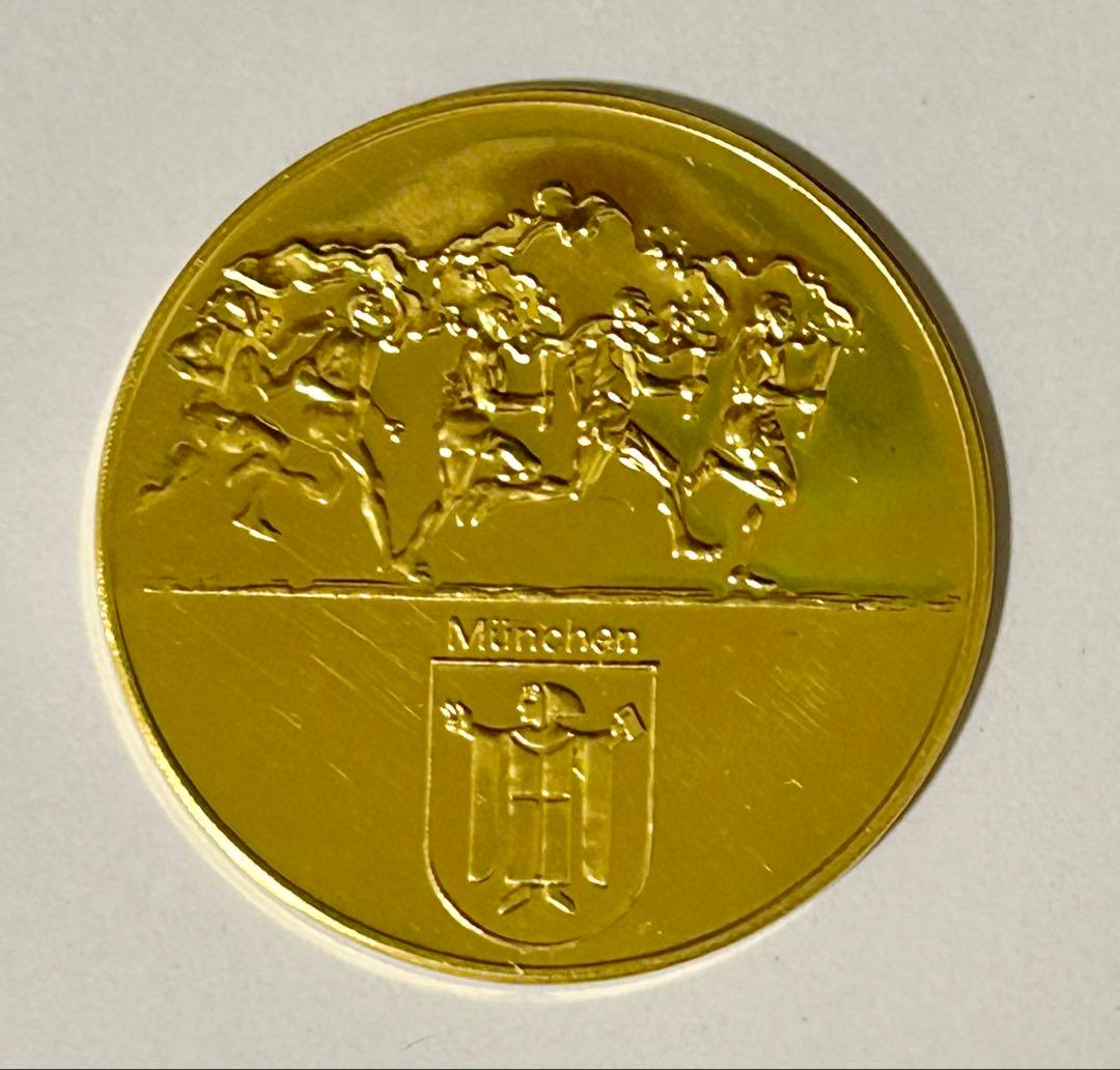 ミュンヘンオリンピック　公式記念金メダル 10K 約35g ケース、説明書付
