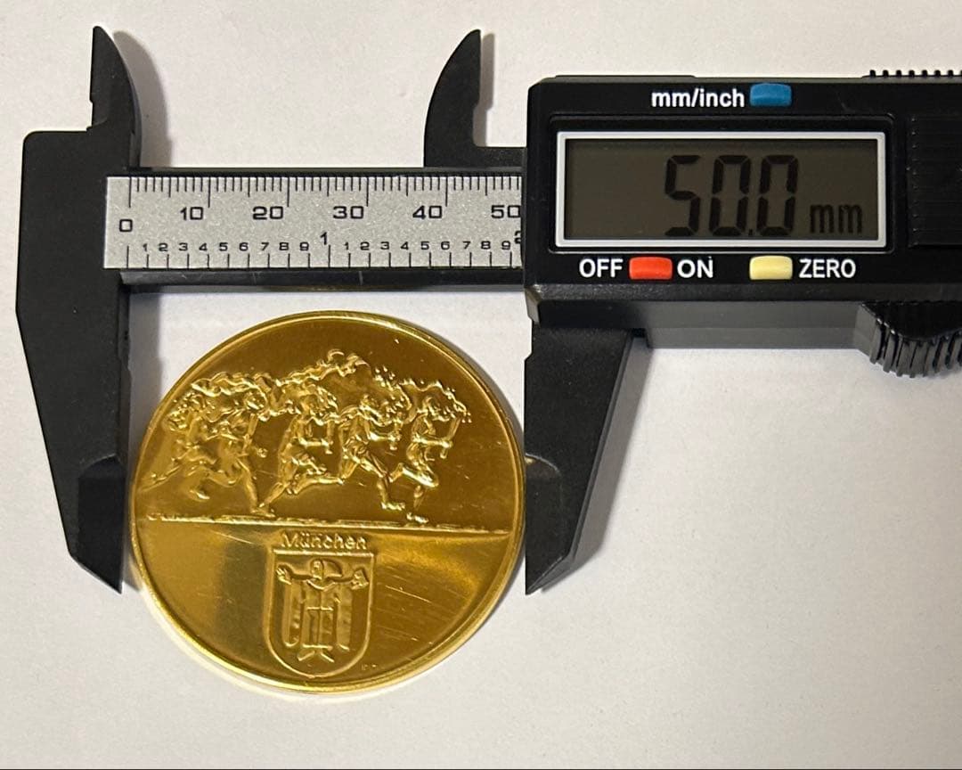 ミュンヘンオリンピック　公式記念金メダル 10K 約35g ケース、説明書付