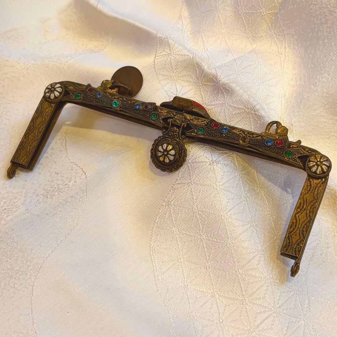 訳あり【希少・フランス製】アンティーク 口金金具　プチポアン サンプルタグ付