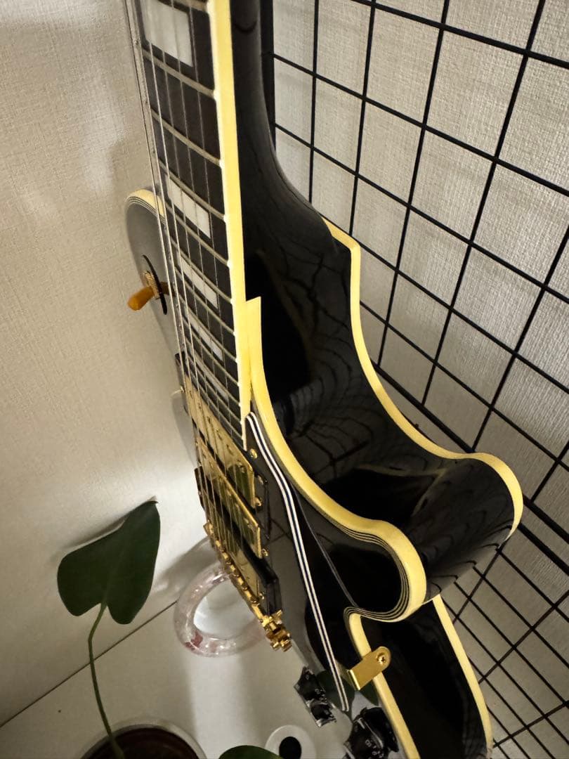 美品　Burny バーニー　レスポールカスタム　3pu ダイヤモンドインレイ