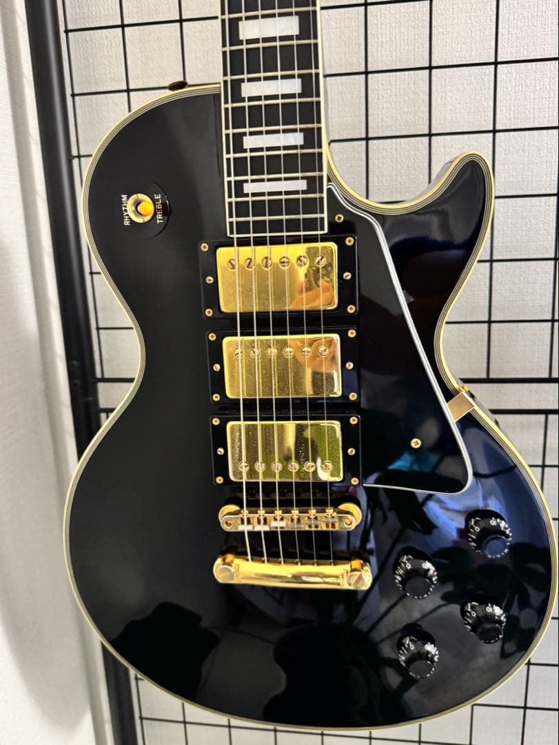 美品　Burny バーニー　レスポールカスタム　3pu ダイヤモンドインレイ