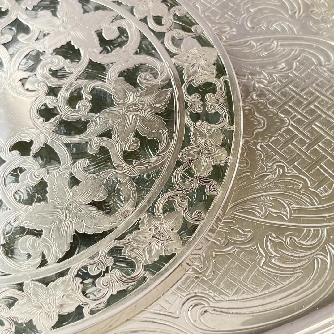 【WEBSTER】 【純銀 / ガラス】ティーセンター 15cm スターリング