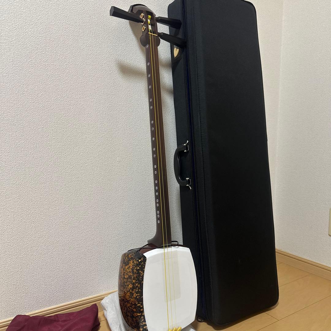 【美品】（特上）津軽三味線セット 紫檀 本体とケース