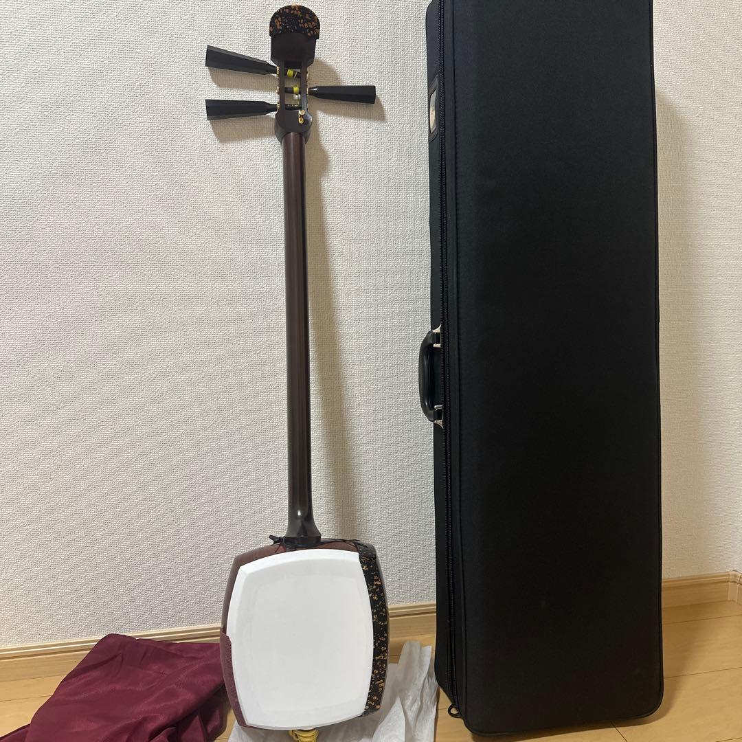 【美品】（特上）津軽三味線セット 紫檀 本体とケース