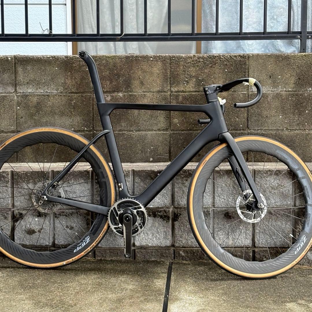 カーボンフレームセット 一体型ハンドル付き