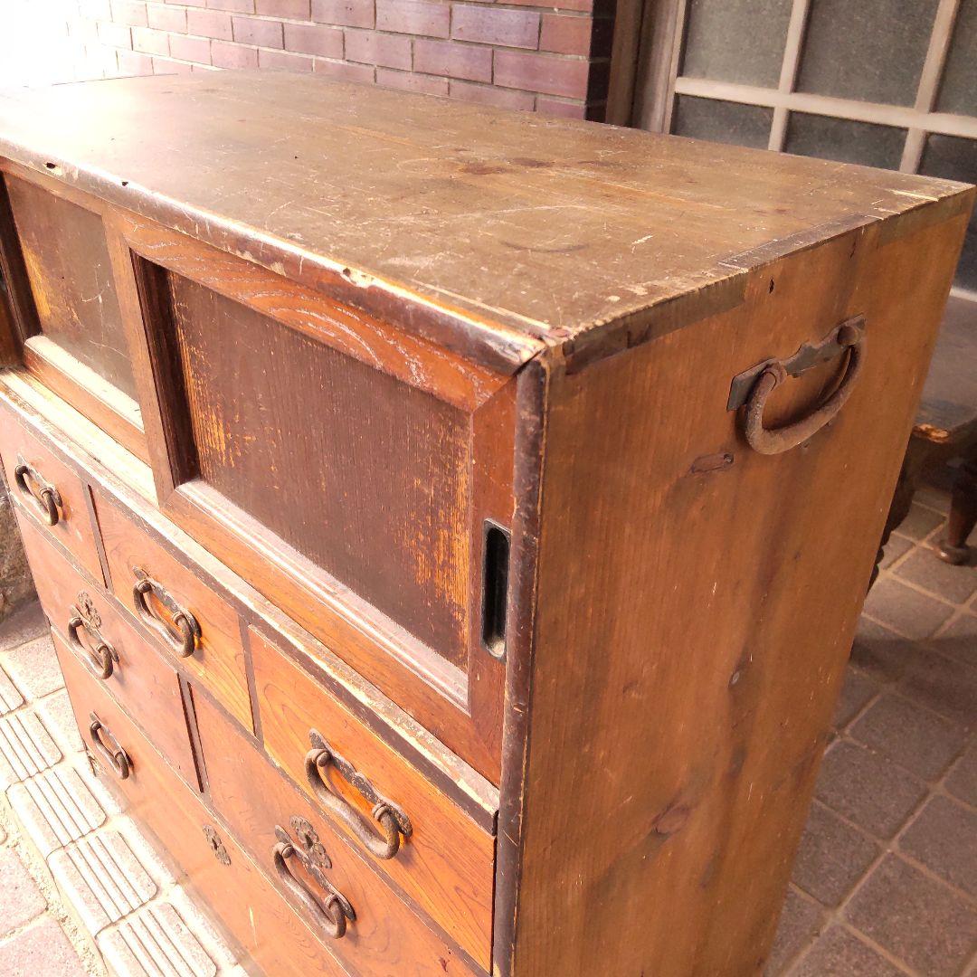 帳場箪笥 古民家 アンティーク 古道具 レトロ 明治 大正 古箪笥 ビンテージ