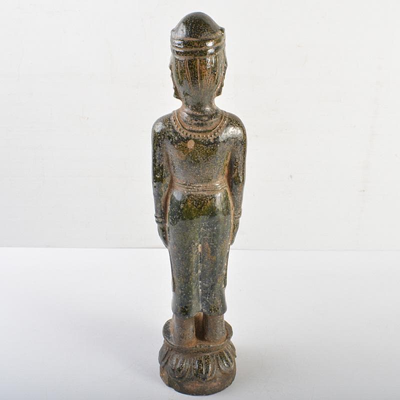 仏教美術　漢緑釉観音像　仏像　置物　C　R6929