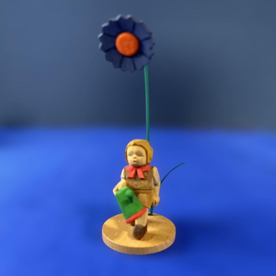 ドイツ製　木製人形　シューマン工房　エルツ地方　ザイフェン 可愛いお花祭り