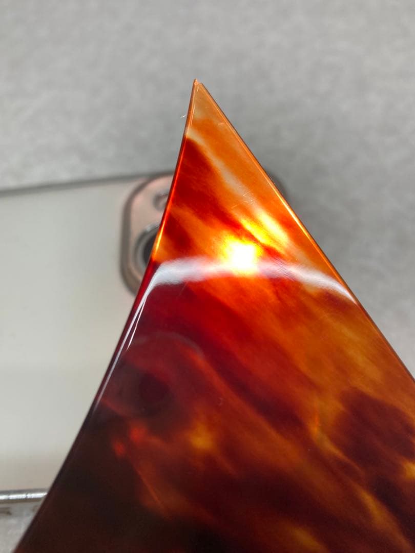 津軽三味線 特上レベル 大きめ 一枚甲 本鼈甲 撥 幅約14cm べっ甲 高級品