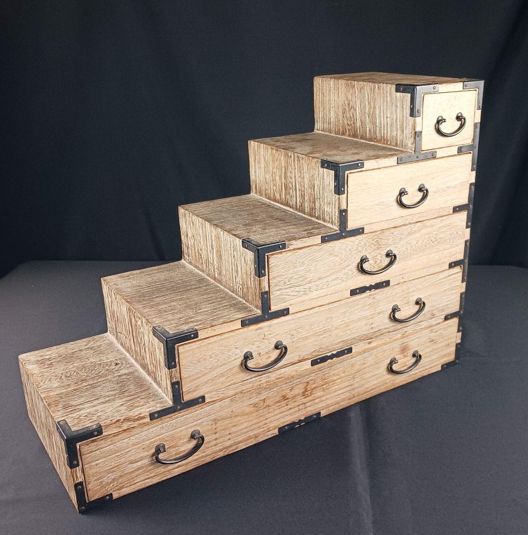 Y2293-36 桐製 階段箪笥 五段 高さ36㎝ 和ダンス 小型