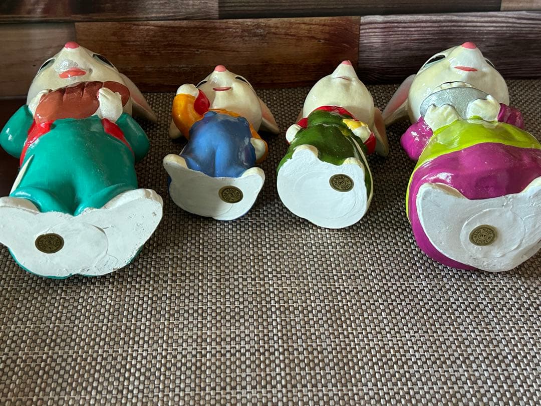 【値下げ⭐️当時物　昭和レトロ　陶器人形】ねずみの親子