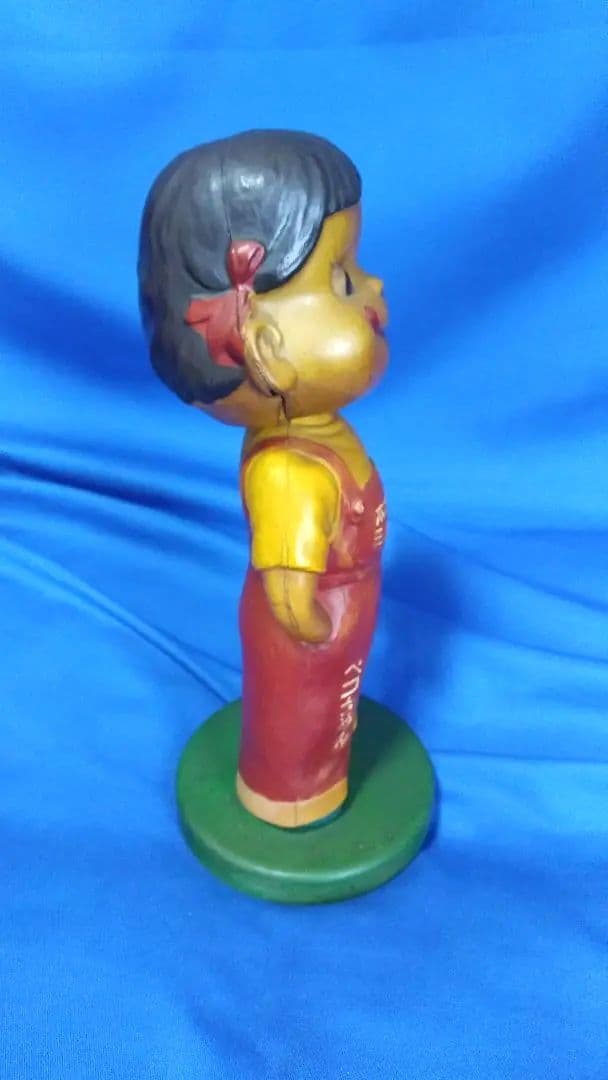 不二家ペコちゃん　ペコちゃん人形　セルロイド製　木製台座