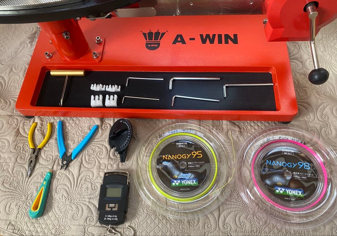 A-WIN AW-430 ハンドル式ガット張り機 バドミントン・テニス兼用