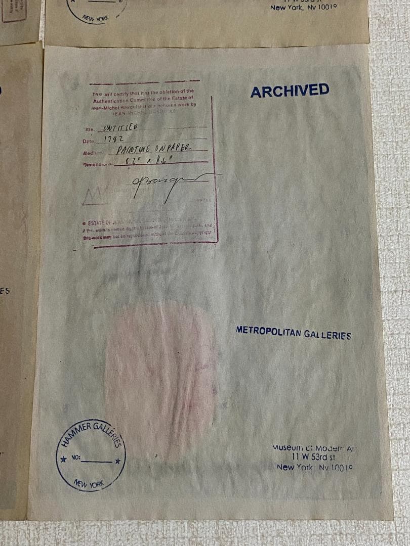 【まとめ売り4枚】模写 肉筆 サインあり ジャン・ミシェル・バスキア 油彩