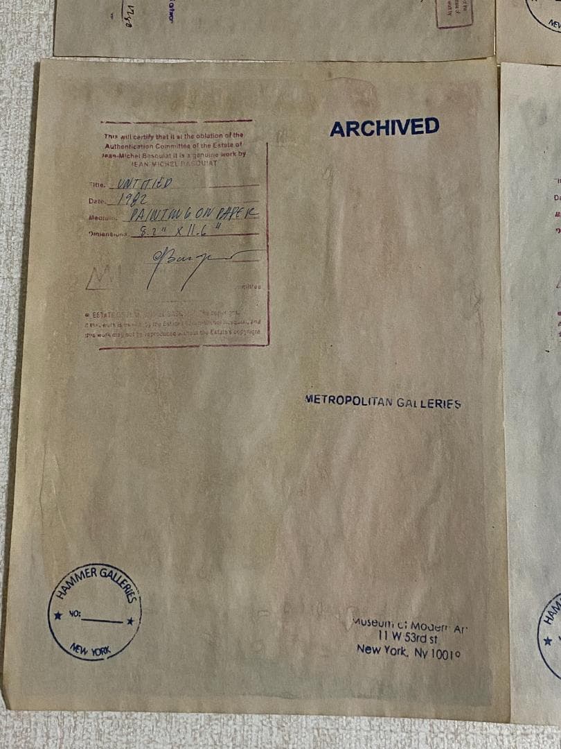 【まとめ売り4枚】模写 肉筆 サインあり ジャン・ミシェル・バスキア 油彩