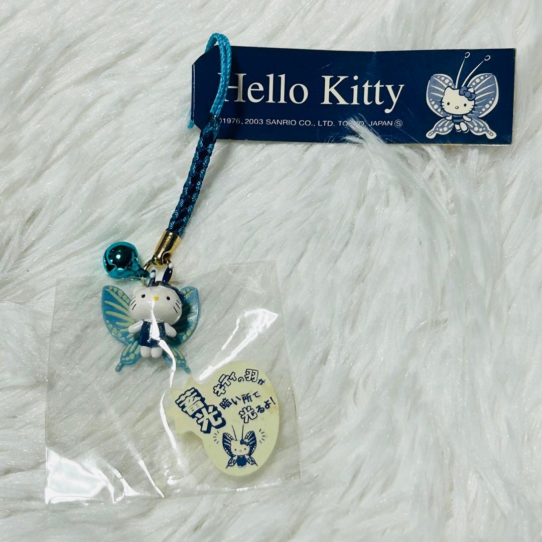 101 ハローキティ 根付 夜の蝶 ストラップ 蓄光