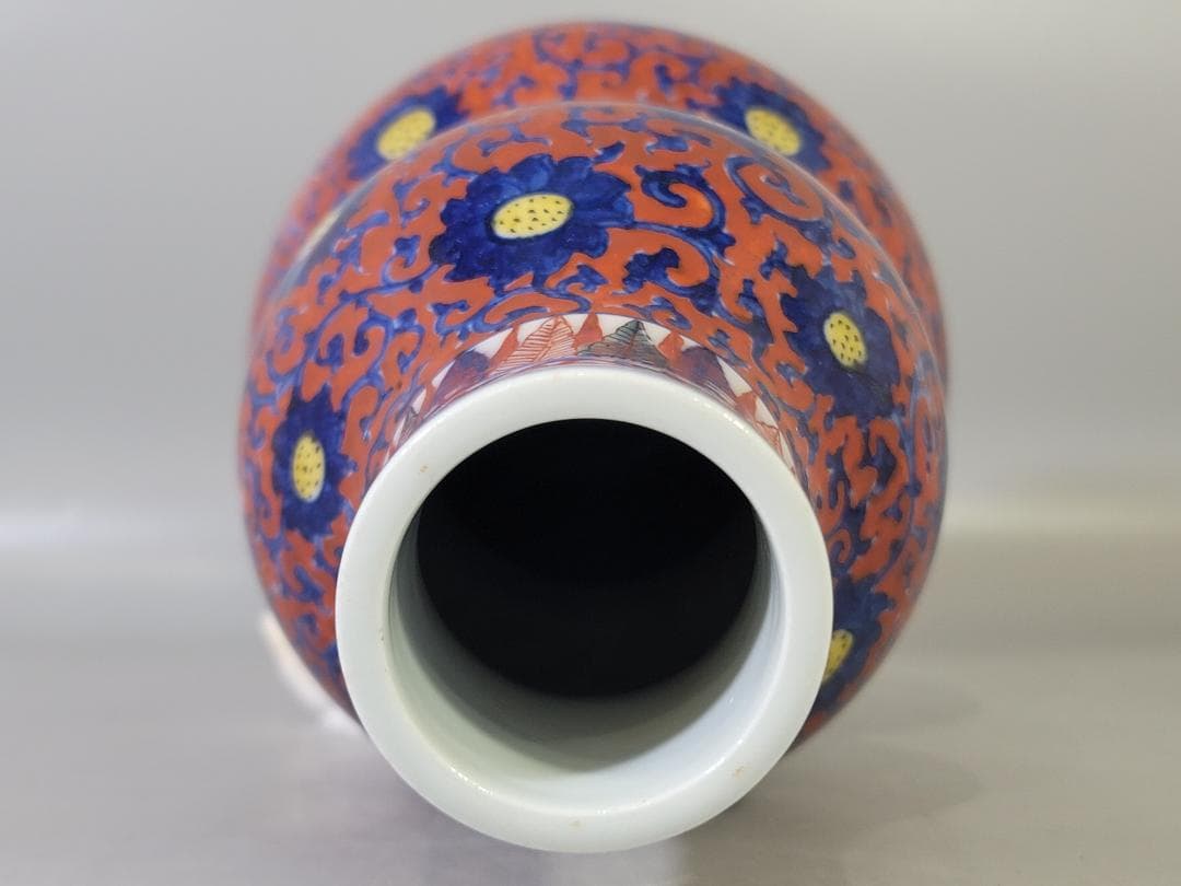 中国 色絵 瓢箪形 瓶 DT730