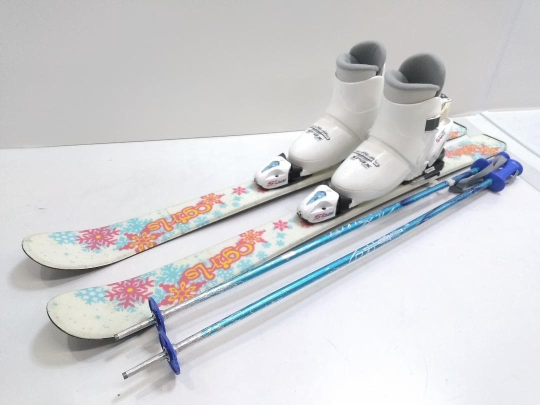 女の子 ジュニアスキー4点セット スワロー 110cm ブーツ カザマ22cm◇