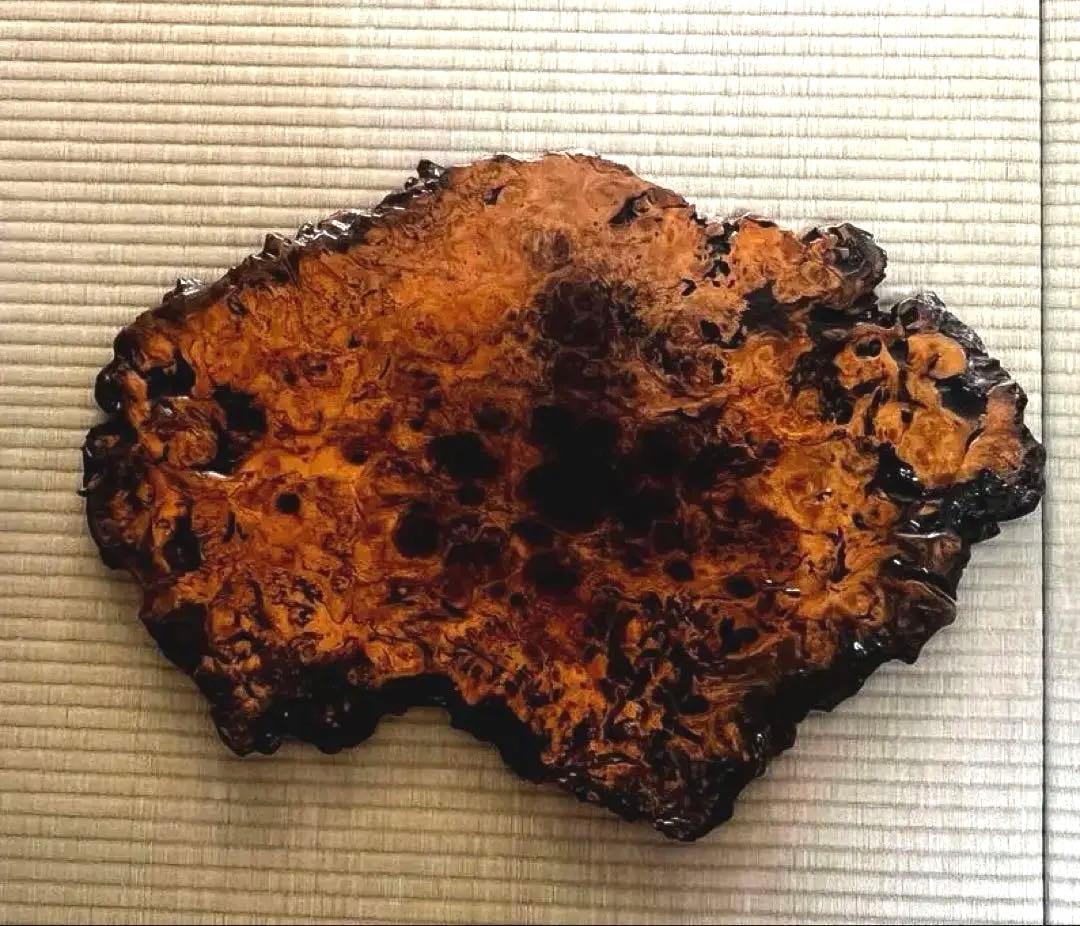 天然時代木 花梨 玉杢 瘤 花台 香台 盆栽台 敷板 64㎝