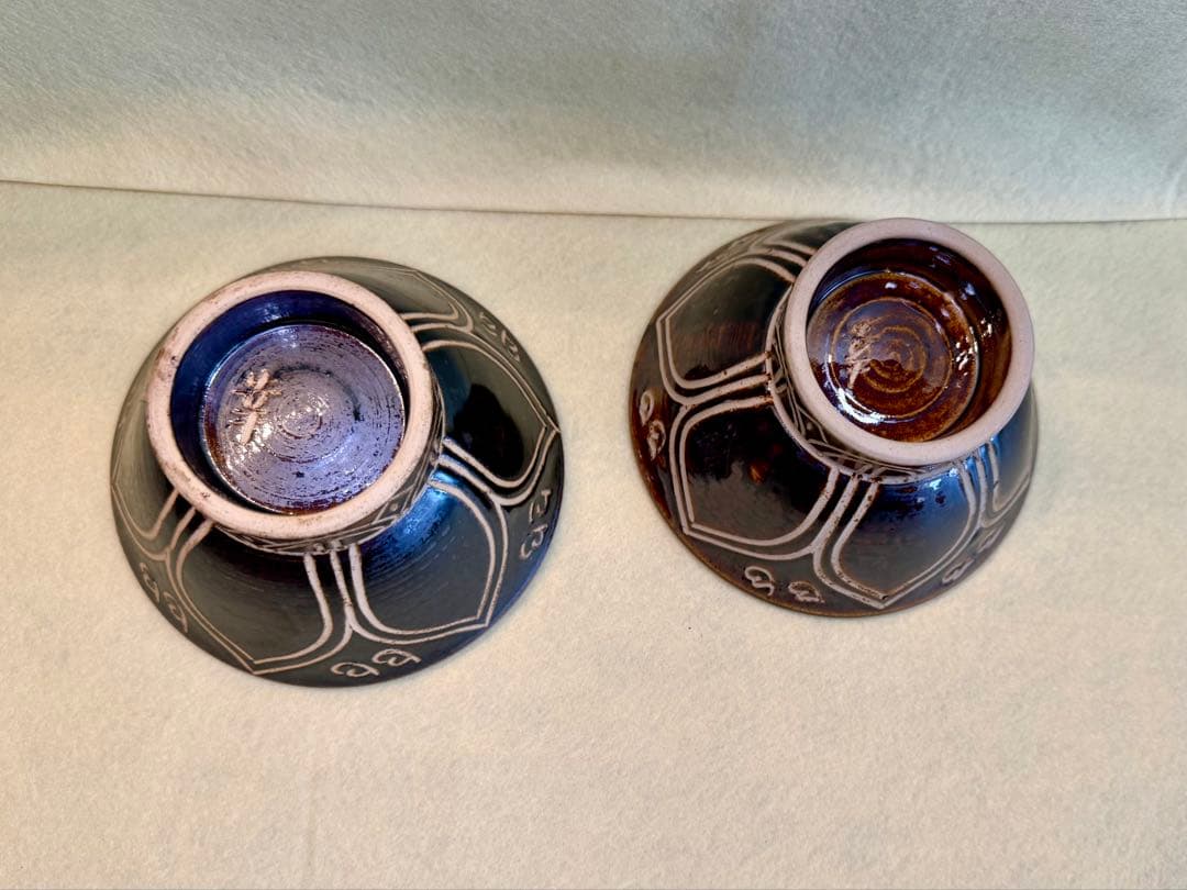 り*ー様 新品・未使用 花笠ブラック 幸陶器 ４寸２個セット