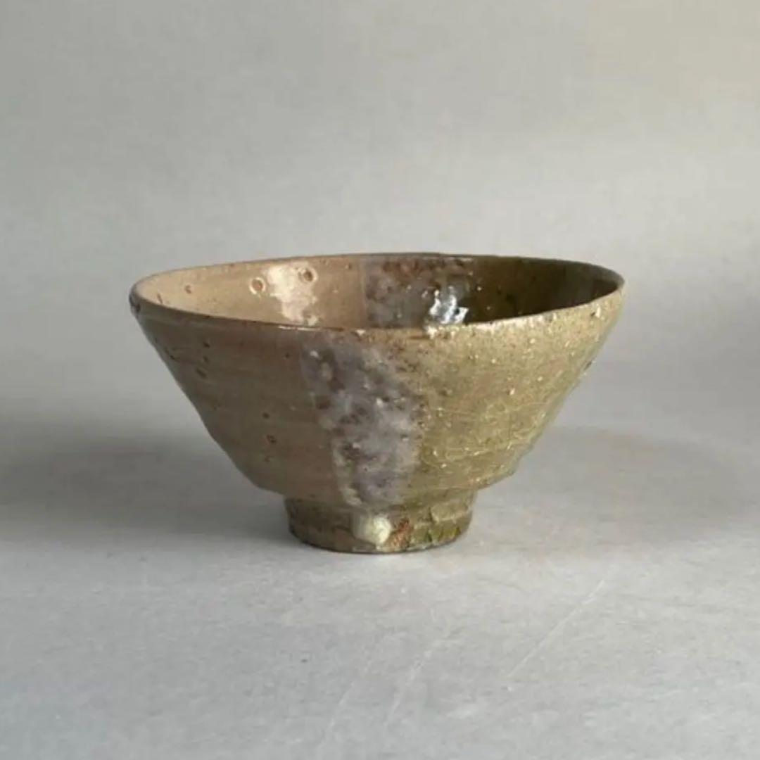 安芸国焼　龍昇窯　抹茶茶碗　伊羅保　片身替　写　本多天山117