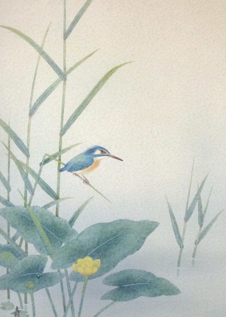 こ*り様 【真筆】掛け軸 掛軸　翡翠(かわせみ)◆柳沢寿江　太巻仕様・共箱・タト