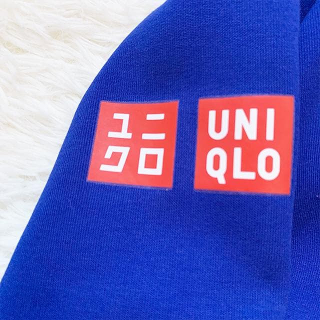 美中古✨️UNIQLO ユニクロ 錦織圭モデル パーカー ブルー XLサイズ