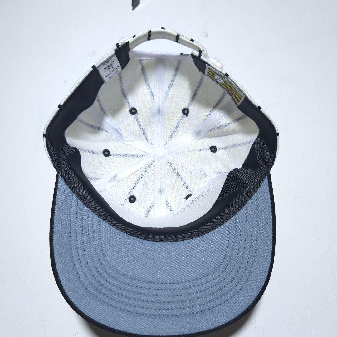 80s 阪神タイガース ストライプ ベースボールキャップ 刺繍ロゴ LL