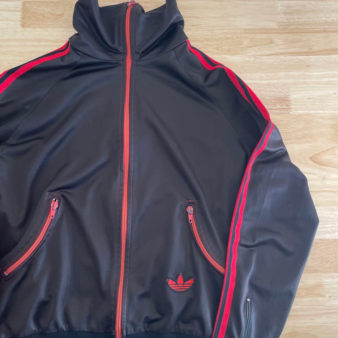 〜80's adidas アディダス　トラックジャージ　ブラック　レッド