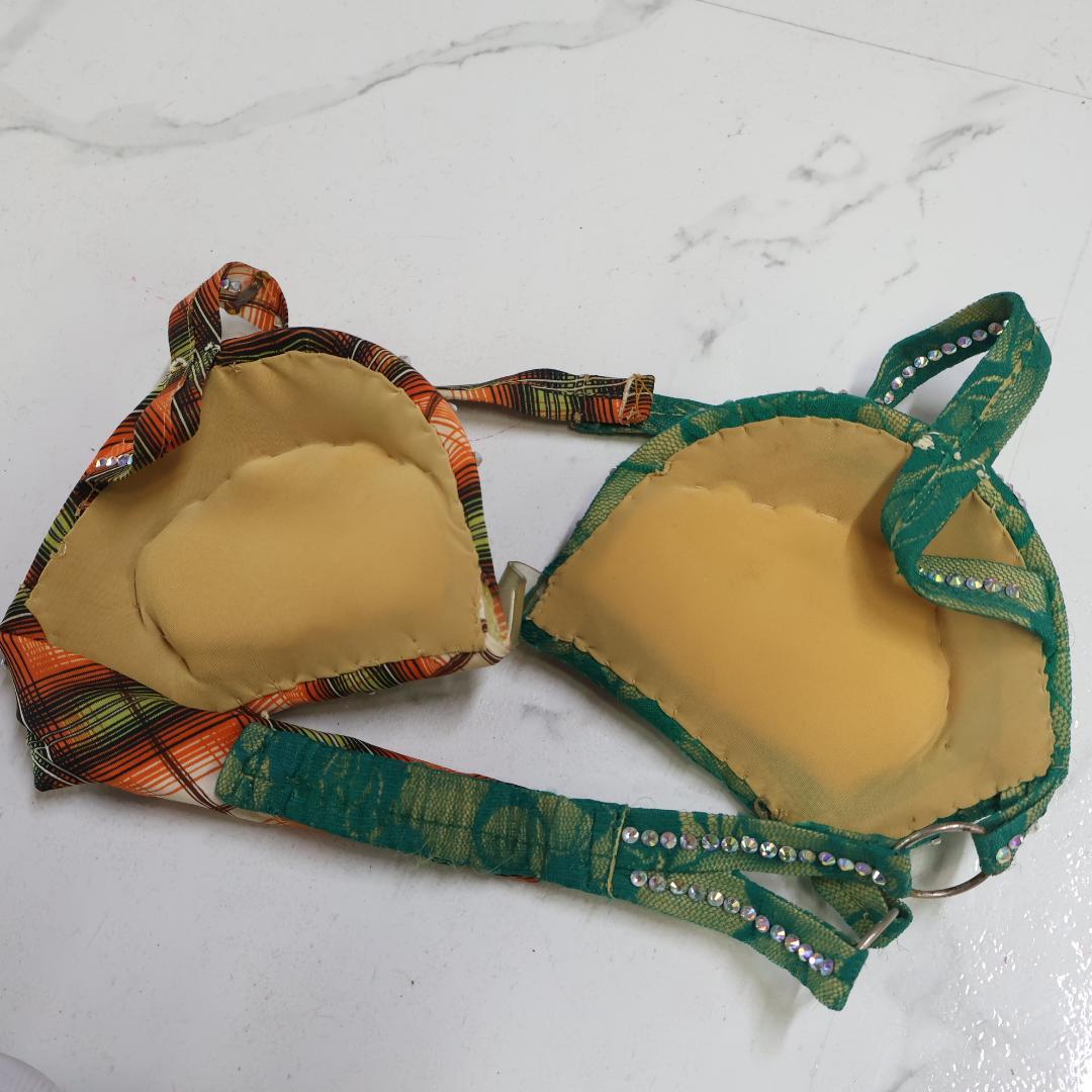 【希少! ベリーダンス用衣装 エジプト製】HISHAM OSMAN チェック柄