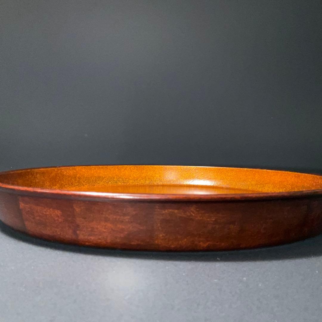 漆塗　丸盆　人間国宝・増村紀一郎　共箱　R1274A