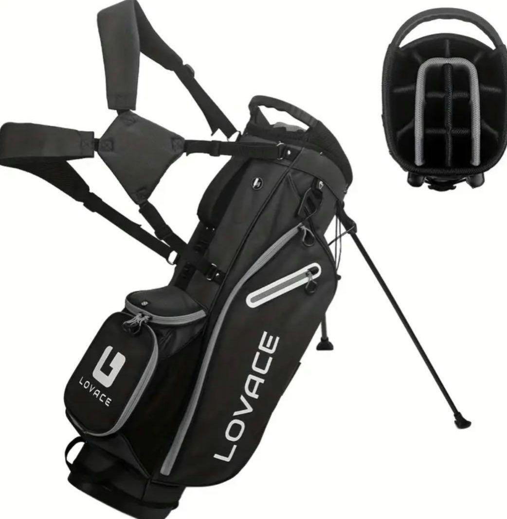 【新品未使用】LOVACE　14分割　スタンドキャディバッグ　ブラック