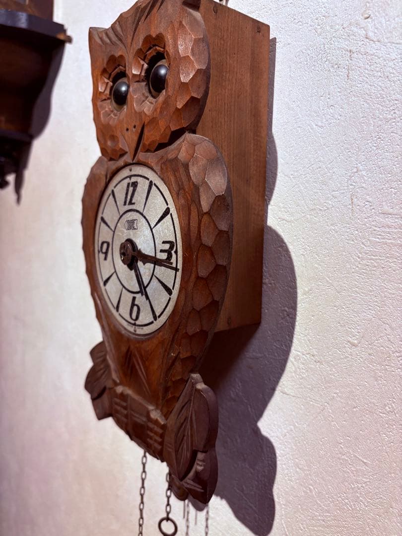 アンティーク梟時計
