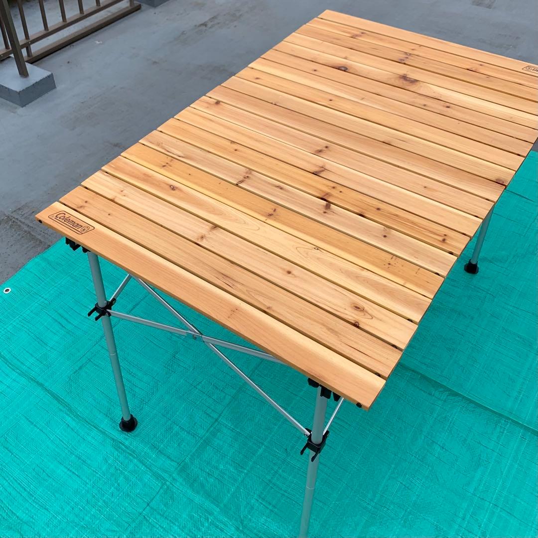 コールマン　ナチュラルウッドロールテーブル　110センチ