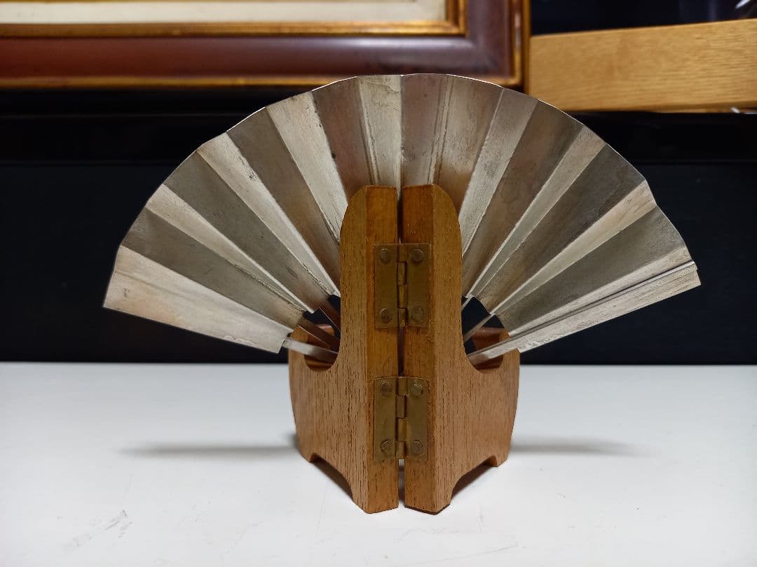 純銀製　松竹梅　扇子　扇　飾り