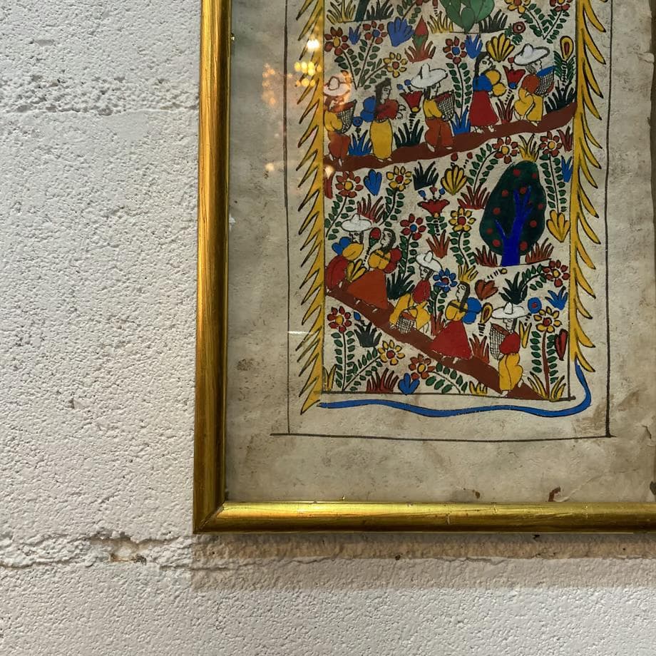 絵画 70s Mexican pair art