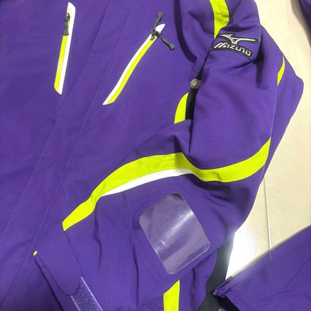【訳あり】 ミズノ メンズスキーウェア 上下セット パープル 紫