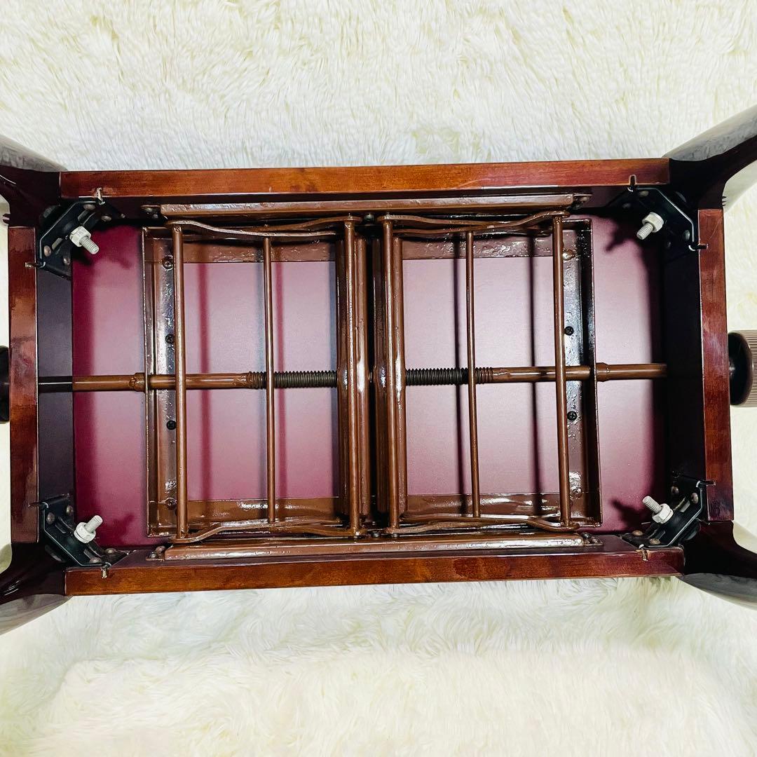 美品　猫足　ピアノ椅子　艶あり　ウォルナット　高さ調整機能付き　高級