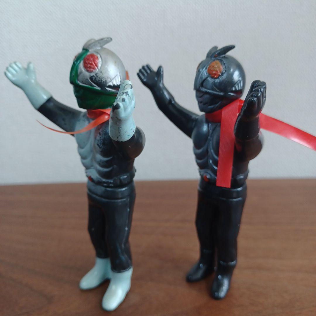 当時ものバンダイ「仮面ライダー」ミニソフビフィギュア2体セット
