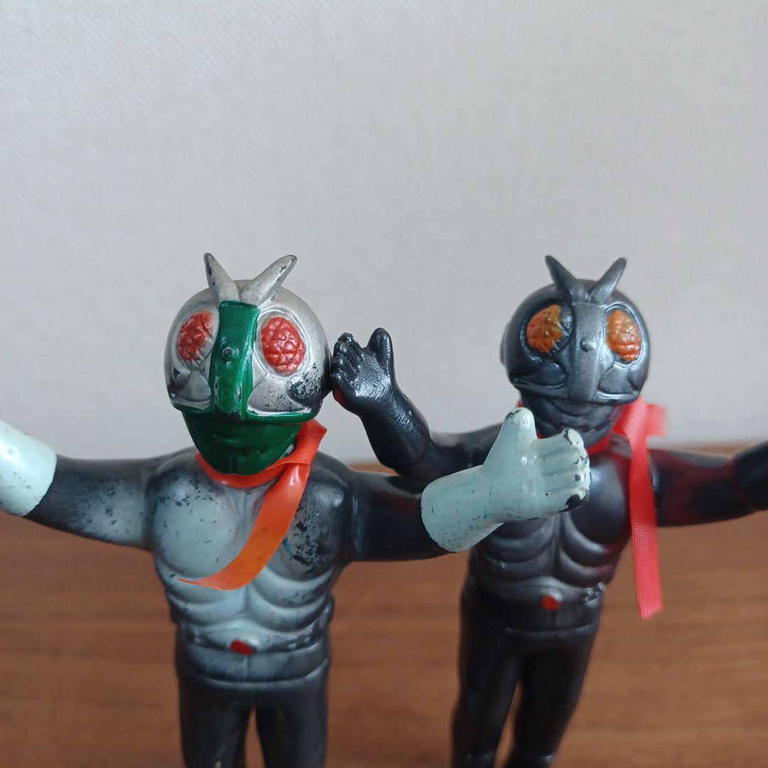 当時ものバンダイ「仮面ライダー」ミニソフビフィギュア2体セット