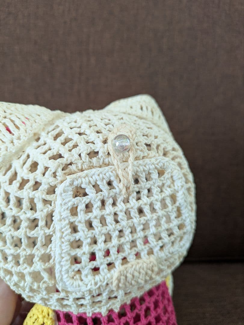 キティちゃん　ハローキティ かぎ針編み　小物入れ　インテリア　激レア　レトロ