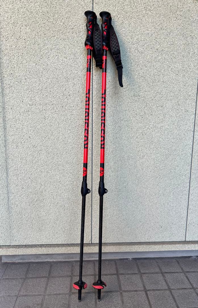 ロシニョール HERO DEMO 赤黒 スキー ストック