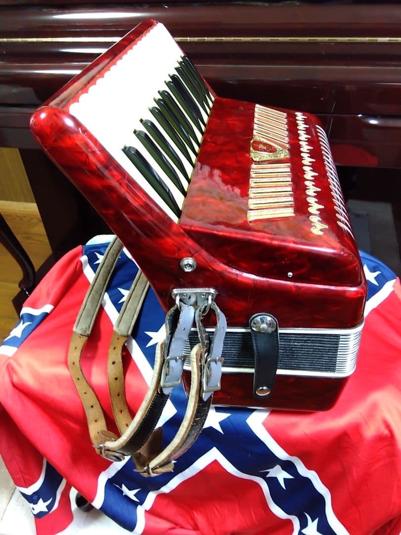 【大幅メンテ完了】トンボ ソプラノアコーディオン KA-27S 赤（即演奏可）