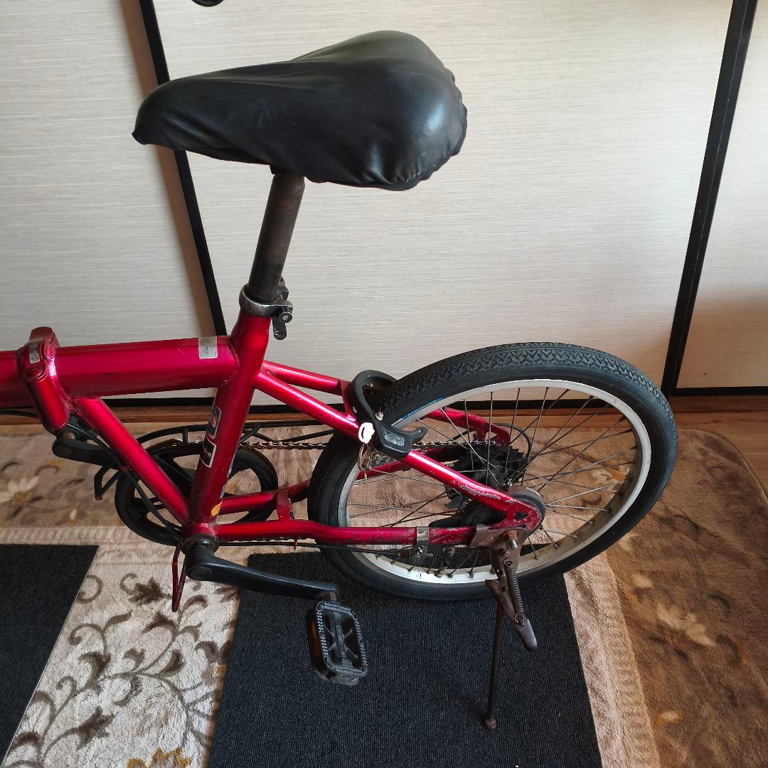 Jeep 折りたたみ自転車 赤 前カゴ付き 6段変速 送料込み